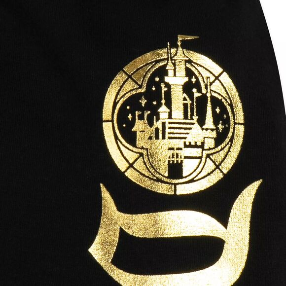 Disney Parks Disneyland Castle Sweatpants Sweat Joggers Black and Gold Logo Med - Picture 2 of 4